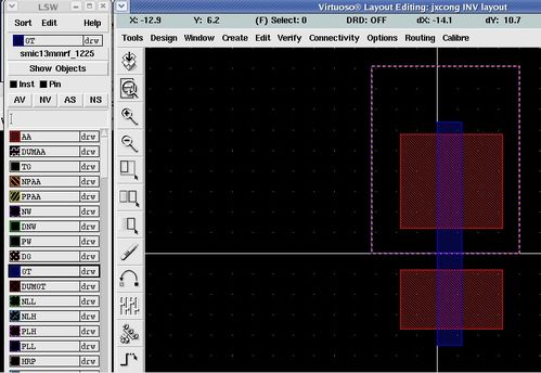 數(shù)字集成電路版圖設(shè)計(jì)（二） Cadence IC中簡(jiǎn)單的反相器版圖設(shè)計(jì)